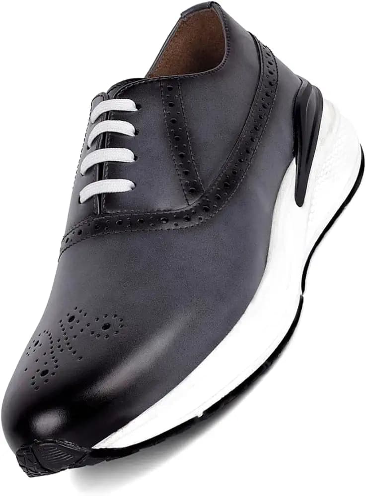 LOUIS STITCH Men's Dutch Grey Sneakers Shoes Casual Sneaker for Men Patina Finish Cushion Sole Breathable Inner (SNK-BGGY)