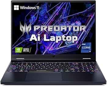 acer Predator Helios 16 AI Gaming Laptop 14th Gen Intel Core i9 Processor (32 GB RAM/1 TB SSD/NVIDIA GeForce RTX 4080/240Hz/Wifi 7/Win11 Home) PH16-72 with 40.64 cm (16") WQXGA IPS Display, 2.65 KG