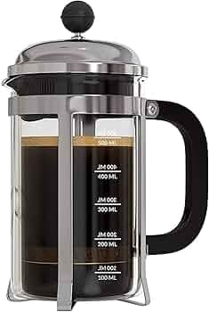 InstaCuppa French Press Coffee Maker with 4 Part Superior Filtration 350 ML with Neoprene Sleeve for Extra Protection, Stainless Steel