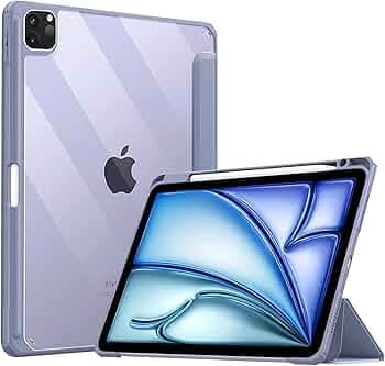 ProElite Case for iPad Air 11 Inch M4/M3/M2 2026/2025/2024, iPad Air 10.9 inch 5th/4th Gen & iPad Pro 11 inch 4th/3rd Gen 2022 case Cover, Transparent Smart Flip Cover with Pencil Holder, Lavender