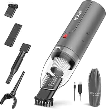 FYA Handheld Vacuum Cleaner Cordless, Wireless Hand Vacuum&Air Blower 2-in-1, Mini Portable Car Vacuum Cleaner with Powerful Suction, USB Rechargeable Vacuum for Home and Car, HEPA Filter, Black