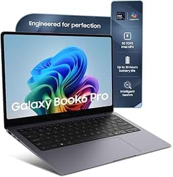 Samsung Galaxy Book6 Pro (Gray, 32GB RAM, 1TB SSD) | Intel Core Ultra X7 (Series 3) | 14" WQXGA+ Dynamic AMOLED 2X | 30Hrs Battery Life | 120 Hz Refresh Rate | Dolby Atmos Stereo Speakers | AI PC
