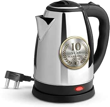 Stainless Steel Electric Kettle 2L | 10-Year Warranty | Auto Cut-Off & Dry Boil Protection | Cool Touch Handle | Premium Design | 1500 Watt | Tea, Coffee & Multipurpose Use