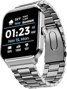 GameSir NeoLux 1.96” HD Display Smartwatch for Men & Women 2025 with 110+ Sports Modes, Heart Rate, Sleep Monitor, IP68 Waterproof, Answer/Make Calls for Android & iOS(Metal Grey)
