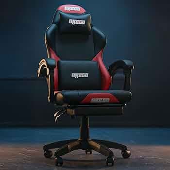 DROGO Aura Limited Edition Gaming Chair | Ergonomic High-Back Design Chair with Footrest | Premium PU Leather | Armrests | Computer Chair with Adjustable Neck & Lumbar Support (Black/Red)