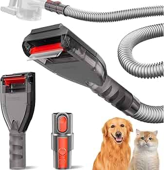 Portek Pet Groom Tool Kit for Dyson, Dog Hair Vacuum Attachment for V7 V8 V10 V11 V12 V15 V6 Outsize