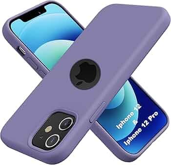 SBMS Liquid Silicone Case for iPhone 12 / iPhone 12 Pro 6.1-Inch, Logo Cut Silky-Soft Touch Full-Body Protective Phone Case, Shockproof Back Cover for iPhone 12/12 Pro (Pigeon Blue)