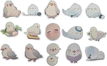 GOLD LEAF 50pcs Pigeon Stickers Party Favors Toys Decorative Stickers Bottles Scrapbook Laptop Phone Luggage Stickers Classroom Teaching School Reward DIY Supplies for Kid Teens Boys Girls