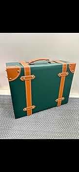 Vintage Style Suitcase with Leather Straps, Decorative Storage Box, Retro Travel Case Design