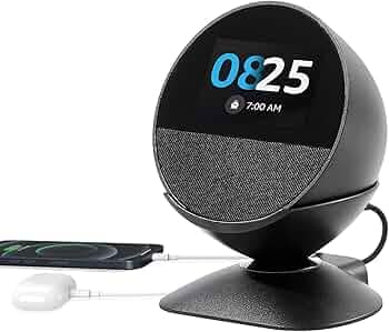 Stand for Echo Spot (2024 Release) and Homepod Mini Adjustable Stand Smartphones & More with USB-C and USB-A Charging Ports 280 Degree Rotating Base and Anti-Slip Silicone Pad