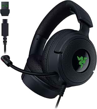 Razer Kraken V4 X Wired Gaming Headset: 40 mm Drivers - Cardioid Mic - Memory Foam Cushions - Chroma RGB Lighting - Type C & Type A Cable - for PC, Mac, PS5, Nintendo Switch, Steam Deck, Smartphone