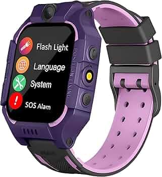 GameSir Q18 Kids Smart Watch 1.44" TFT Display 3G / 4G SIM Support, Learning & Gaming Apps, Gift Watch, Waterproof, LBS Tracking/GPS, 2 Way Calling Smart Watch for Boys & Girls (Purple)