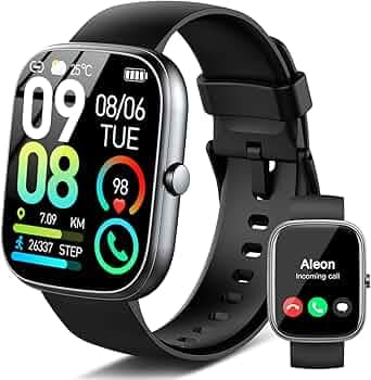 Smart Watch for Men Women (Answer/Make Call), 1.91" HD Screen Smartwatch Fitness Tracker, Deep Black, 1.91 inches