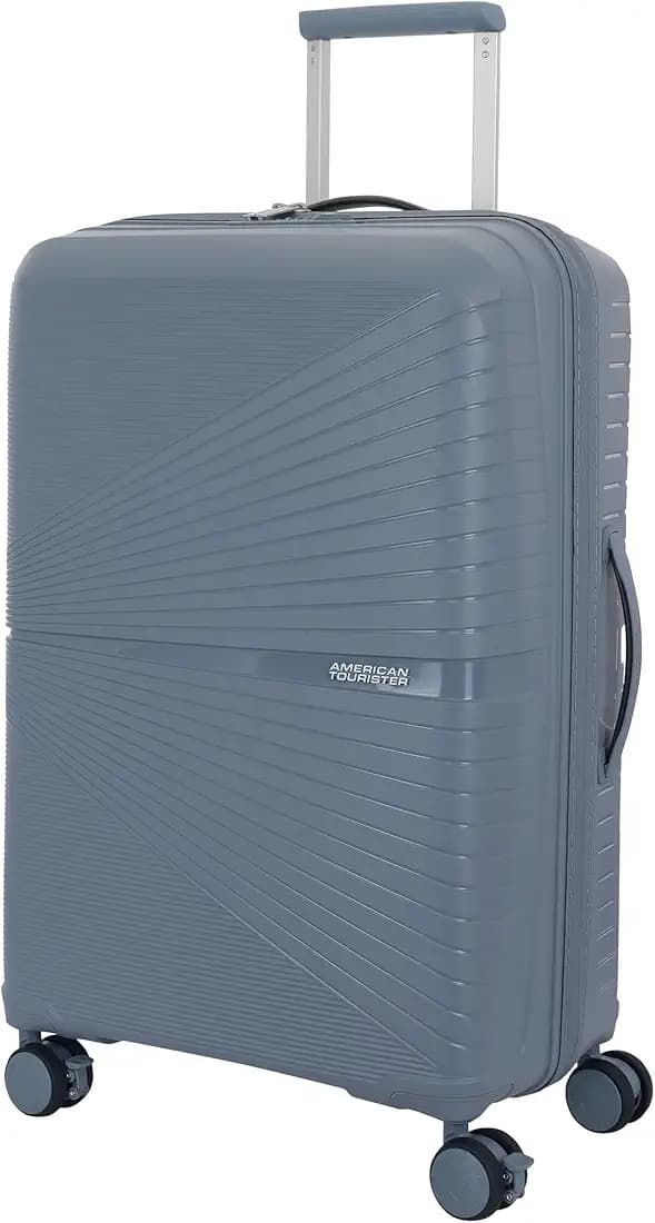 American Tourister AIRCONIC2.0 SP 67 cm Meidum Check-in Polypropylene (PP) Hard 8 Wheels Spinner Luggage/Suitcase/Trolley Bag for Travel (Gray)