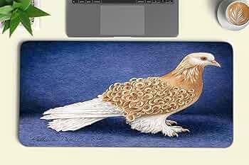 Gadgets WRAP Extra Large 12x32inch Mouse Pad Desk Mat Anti-Slip Base Spill-Resistant for Laptop, MacBook, Gaming Computer - Frillback Pigeon