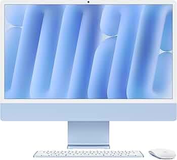 Apple 2024 iMac All-in-One Desktop Computer with M4 chip with 10-core CPU and 10-core GPU: Built for Apple Intelligence, 60.96 cm (24″) Retina Display, 16GB Unified Memory, 256GB SSD Storage; Blue