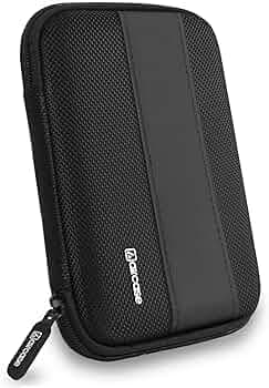 AirCase Rugged Hard Drive Case for 2.5-inches Western Digital, Seagate, Toshiba, Portable Storage Shell for Gadget Hard Disk USB Cable Power Bank Mobile Charger Earphone, Water Resistant (Black)