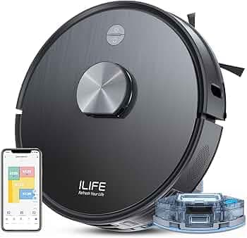 ILIFE A20 Pro Robot Vacuum Cleaner with Advanced LiDAR Navigation, 6500Pa Suction, Customised Cleaning Up to 4500sft, 5200mAh, WiFi App, Alexa, GH, Ideal for Cats, Dogs Hair