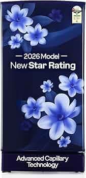 Godrej 180L 1Star Advanced Capillary Technology| Jumbo Vegetable Tray| Wired Shelves| 2.25L Bottle Space| Wide Shelf Space| Direct Cool Single Door Refrigerator (RD EDGE 205AN WRF PP BL, Pep Blue)