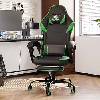 ValorX USA Striker 2026 Edition | Ergonomic Gaming & Office Computer Chair | Premium PU Leather | Dual Massager Back Support | Adjustable Neck & Lumbar Pillow | Ergo Sync Armrests | Footrest (Green)