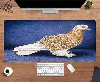 Gadgets WRAP Extended Large 18x36inch Mouse Pad Desk Mat Anti-Slip Base Spill-Resistant for Laptop, MacBook, Gaming Computer - Frillback Pigeon