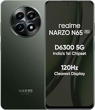 realme NARZO N65 5G (Deep Green 6GB RAM, 128GB Storage) India's 1st D6300 5G Chipset | Ultra Slim Design | 120Hz Eye Comfort Display | 50MP AI Camera| Charger in The Box