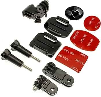 Quikprof Helmet Front Mount Kit with Curved j Hook Bracket for Action Camera/SJCAM/Xiaomi Yi (with 3M Adhesive)