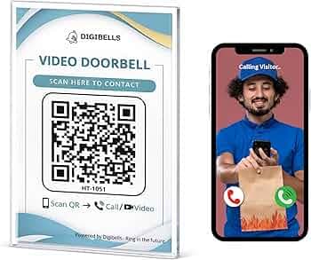 QR-Based Smart Video Doorbell with Acrylic UV Printed Plate | Wireless | Scan QR to Video Call | Mobile App Enabled | Ideal for Apartments, Flats & Homes (Green)