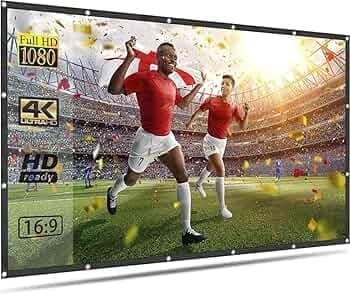 SAVSOL 100 inch Projector Screen,4K 16:9 Portable Eyelet Premium Video Foldable Projection for HD Home Theater Cinema Anti-Crease Indoor Outdoor Office Classroom (221 cm (W) x 125 cm (H))