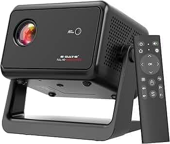 E Gate Duster 5X | 100% Dust Proof | 5X Brighter | Fully Automatic Native 1080p Projector 4k Ultra HD | 500 ISO | Android 13, Live TV, Netflix, Prime | ScreenMirror | HDMI-ARC-WiFi6 | EGATE