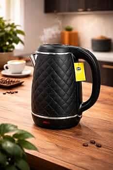 2 Litre Electric Kettle | Stainless Steel Electric Tea & Coffee Kettle | Fast Boil Hot Water Kettle with Auto Cut-Off | Kitchen & Office Use (Black)