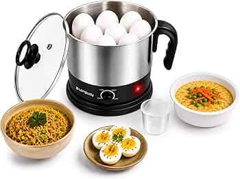 Longway Multipurpose Electric Kettle 1.5 litre, 3 Heating Modes Stainless Steel Body with Glass Lid, kettle for hot Water, Milk, Tea and Coffee, Noodles, Soup, Rice, Egg Boiling | Black & Silver