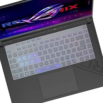 RAYA Silicone Keyboard Cover for 2023/2024 ASUS ROG Strix G16 and ASUS ROG Strix Scar 16 Gaming Laptops (Transparent)
