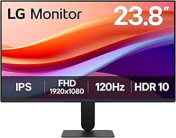 LG 24 Inch IPS FHD Monitor 1920 x 1080,1 MS MBR, 120Hz, sRGB 99% Typ(CIE1931),1500:1 Contrast, Black Stabilizer,Virtual Borderless, Flicker Safe, Reader Mode, HDMI,VGA, 24U411A, (Black)