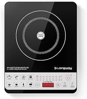 Longway Cruiser IC 2000 Watt Induction Cooktop with Auto Shut-Off & Over-Heat Protection With 8 Cooking Mode & BIS Approved | 2-Year Warranty | (Black)