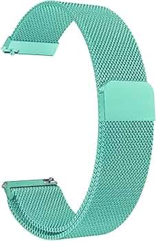 ACM Watch Strap Magnetic Loop 22mm Compatible with Razer X Fossil Gen 6 Smartwatch Luxury Metal Chain Band Turquoise
