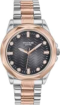 Sonata Poze 7 Analog Black Dial Rose Gold Sheet Metal Strap Watch for Men - SP70088KM01W