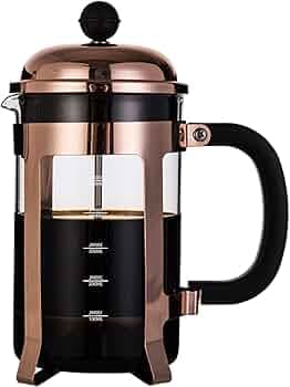 InstaCuppa French Press Coffee Maker with 4 Part Superior Filtration 350 ML, Copper
