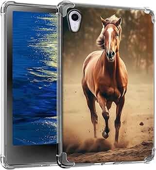 Clear Case for iPad Mini 6 8.3 Inch 2021 for iPad Mini 6th Generation Case Slim Soft TPU Transparent Back Cover Case for 2021 iPad Mini 8.3" 6th Gen A2567 A2568 A2569,Running Horses