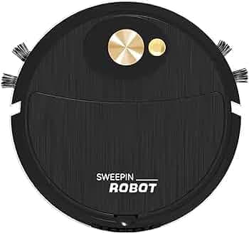 Smart Sweeping Robot Toy Sweeping, Suction and Mopping, Bacteria Removal, USB Charging, Robotic Vacuum Cleaner (Black)