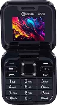 Snexian Rock X Flip Phone Dual Sim |Keypad | with 1.8 Inch Display |Flip/Fold| Call & SMS Indicator|Crystal Back Panel |BT Dialer|Voice Changer |Long Lasting Battery|FM| Black
