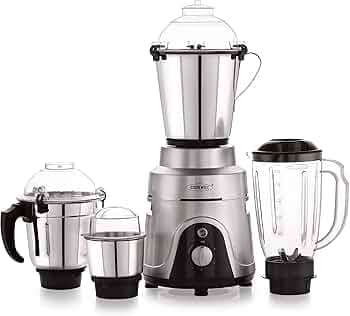 Cookwell Commercial Mixer Grinder 1200W For Cafe, Restaurants, Heavy Homes, Hotels, Canteens (4 Jars), Silver