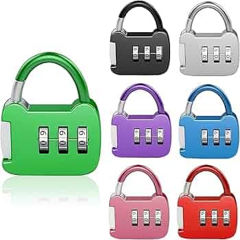7 Pcs Number Lock, Number Locks for Door, TSA Locks for Luggage Resettable Pin Number Padlock Smart Lock for Bag Small Lock for School Gym Locker Sports Locker Fence Toolbox Gate Case Hasp Storage