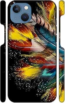 Colorful Pigeon Feathers | Designer Printed Hard Back Cover for Apple iPhone 13 Mini Premium, Attractive, and Uniquely Crafted Smartphone Case