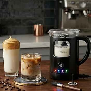 Portable Coffee Maker with Milk Frother | Hot & Cold Foam for Latte, Espresso, Cappuccino & Cold Brew | 600ml Borosilicate Travel Coffee Machine | 1 Year Warranty
