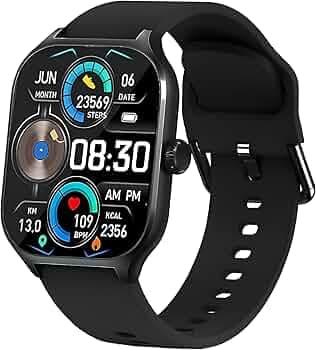 GameSir H9 Smartwatch with Long Battery Life, 2.01" High-Resolution Screen, Bluetooth Calling, IP68 Waterproof, TFT Display, Luxury Design for Men & Women (Black)