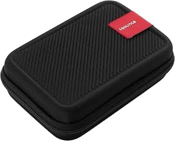 Sounce External Hard Drive Case 2.5-Inch, Hard Drive Portable Storage Organizer Bag, External Hard Disk Cover, Portable Storage Shell for Gadget Hard Disk USB Cable Mobile Charger Earphone (Black)