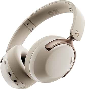 GOBOULT Soniq Over Ear Bluetooth Headphones with 70H Playtime, 40mm Bass Drivers, Zen™ ENC Mic, Type-C Fast Charging, Dual Pairing, AUX, Wireless Headphones (White)