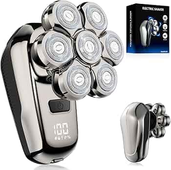 Head Shaver for Bald Men, Coklean 1400mAh Detachable Electric Shavers Rechargeable Rotary Shaver with LED Display & 8500RPM Motor IPX6 Waterproof Dry/Wet Electric Razor, Gift for Dad Husband