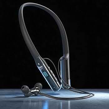 iFAST Digital Display Bluetooth 5.4 Wireless Neckband Earphone| HD Call Stereo Bass | Up to 50 Hours Music Playtime | Noise Cancellation, Voice Assistance, Dual Pairing [ Black ]